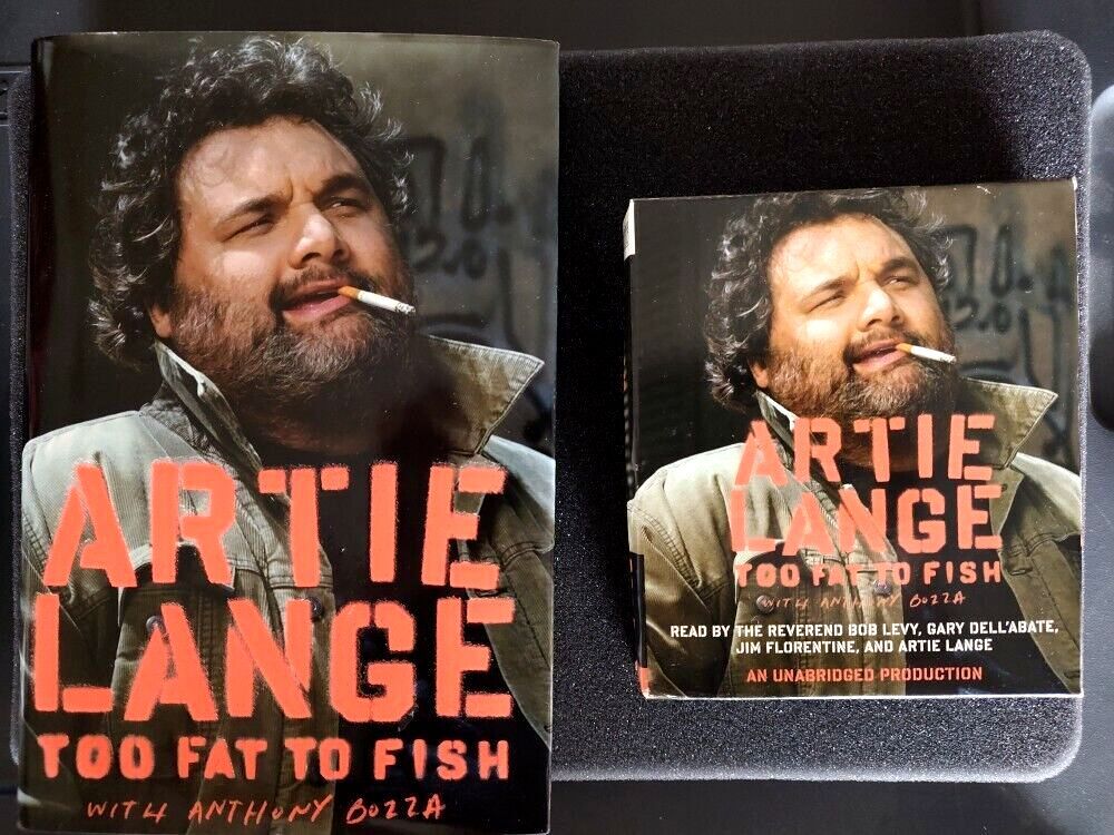 Lot : Artie Lange Too Fat To Fish Signed Book w Certificate of Auth & 7 Audio CD